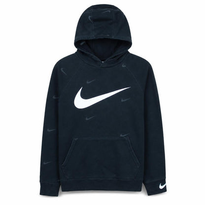 Nike Boys Black XL Pullover Hoodie with White Logo and Kangaroo Pocket