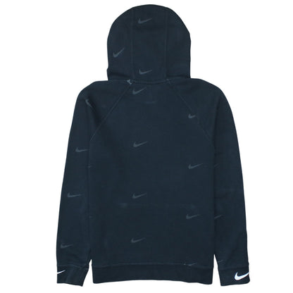 Nike Boys Black XL Pullover Hoodie with White Logo and Kangaroo Pocket