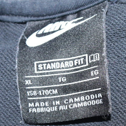 Nike Boys Black XL Pullover Hoodie with White Logo and Kangaroo Pocket