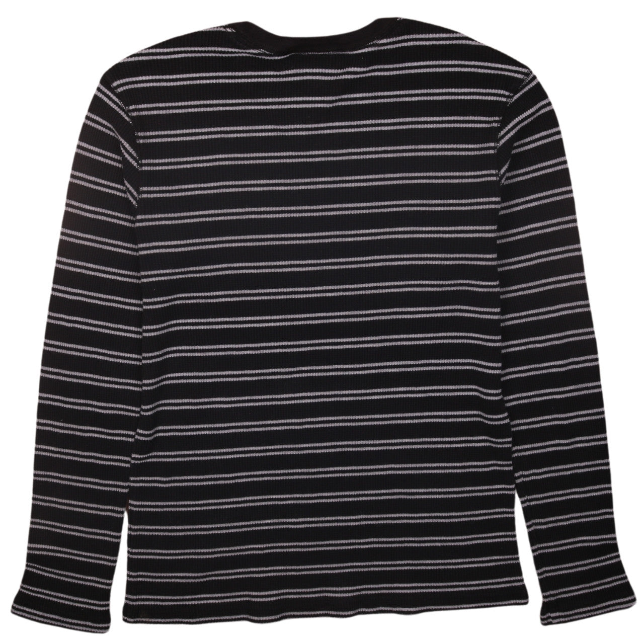 Highland Outfitters Men's Black Grey Striped Long Sleeve T-Shirt Size L