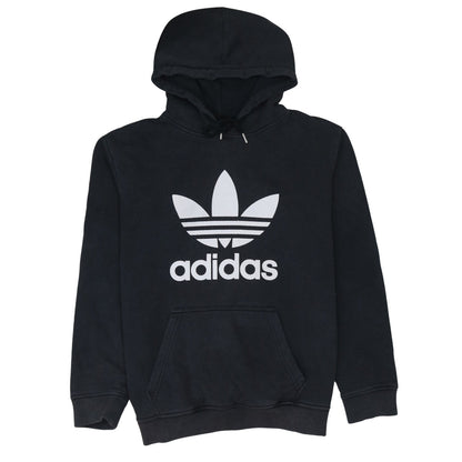 Adidas Men’s Black Pullover Hoodie Size L Trefoil Logo Fleece Sweatshirt