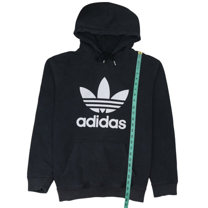Adidas Men’s Black Pullover Hoodie Size L Trefoil Logo Fleece Sweatshirt