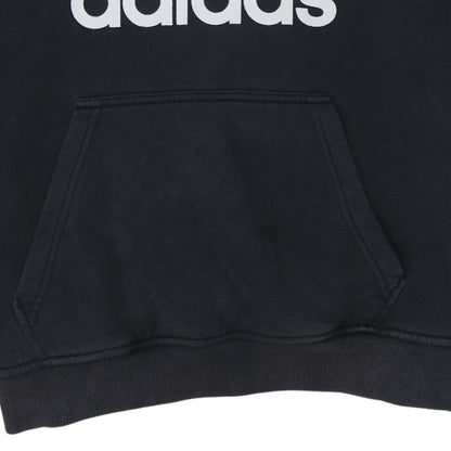 Adidas Men’s Black Pullover Hoodie Size L Trefoil Logo Fleece Sweatshirt