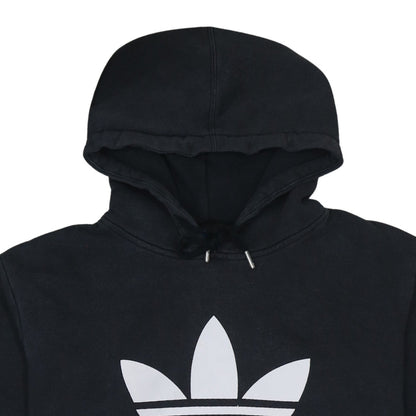 Adidas Men’s Black Pullover Hoodie Size L Trefoil Logo Fleece Sweatshirt