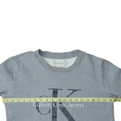 Calvin Klein Jeans Mens Grey XS Crew Neck Logo Sweatshirt