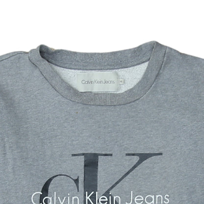Calvin Klein Jeans Mens Grey XS Crew Neck Logo Sweatshirt