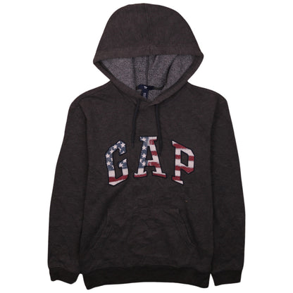 GAP Womens Brown Pullover Hoodie XS American Flag Logo Casual