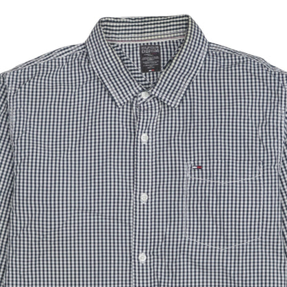 Tommy Hilfiger Men's Blue Check Button-Down Long Sleeve Shirt XL