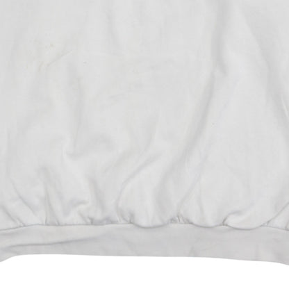 Adidas Men's White Trefoil Logo Pullover Sweatshirt L Fleece