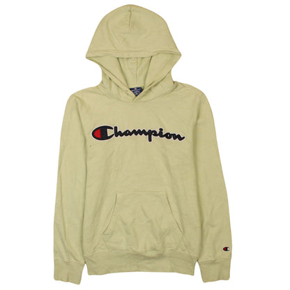 Champion Men's Beige XS Pullover Hoodie with Embroidered Logo