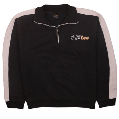 Lee Womens Black 1/2 Zip Sweatshirt XL - Casual Cotton Logo Top