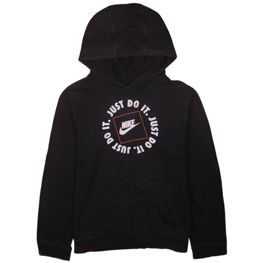 Nike Boys Black XL Pullover Hoodie Just Do It Graphic Sweatshirt