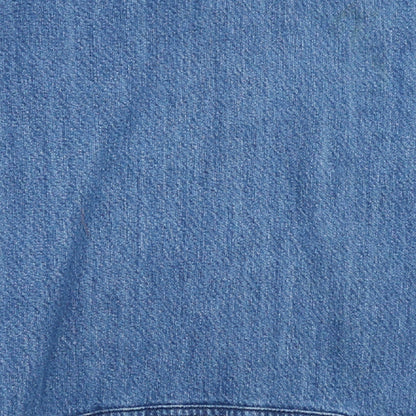 ZARA Women Blue Denim Pullover Hoodie L Relaxed Fit Casual Cotton