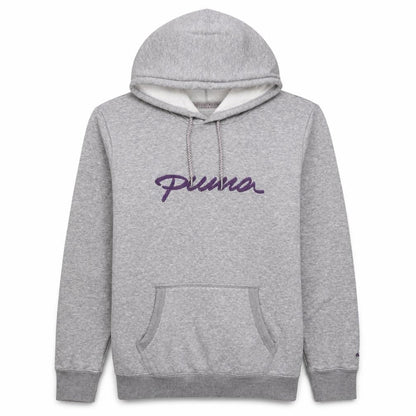 Puma Womens Grey Hooded Pullover Sweatshirt UK 16 with Logo