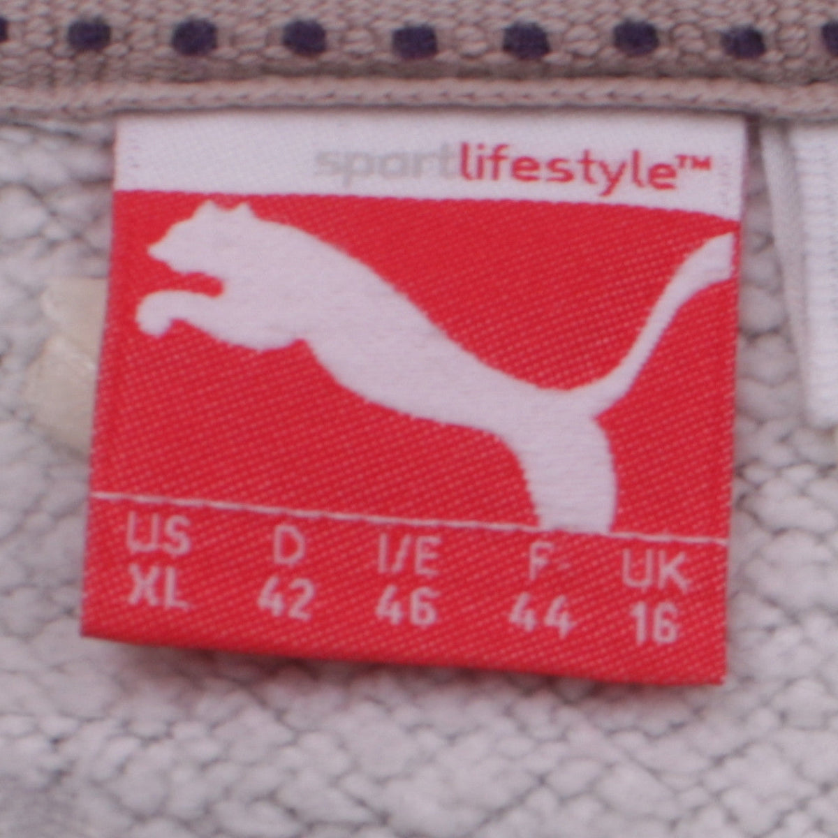 Puma Womens Grey Hooded Pullover Sweatshirt UK 16 with Logo