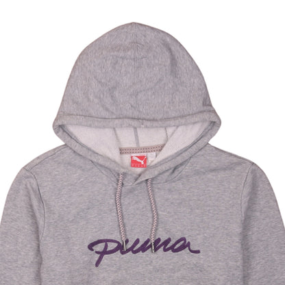 Puma Womens Grey Hooded Pullover Sweatshirt UK 16 with Logo