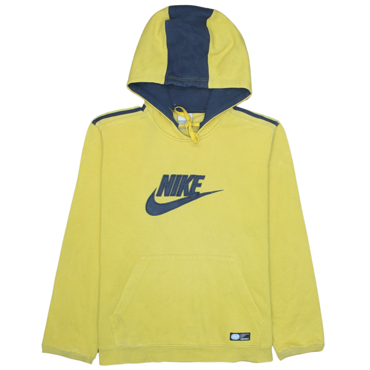 Nike Men's Yellow Pullover Hoodie S Logo Sports Fleece