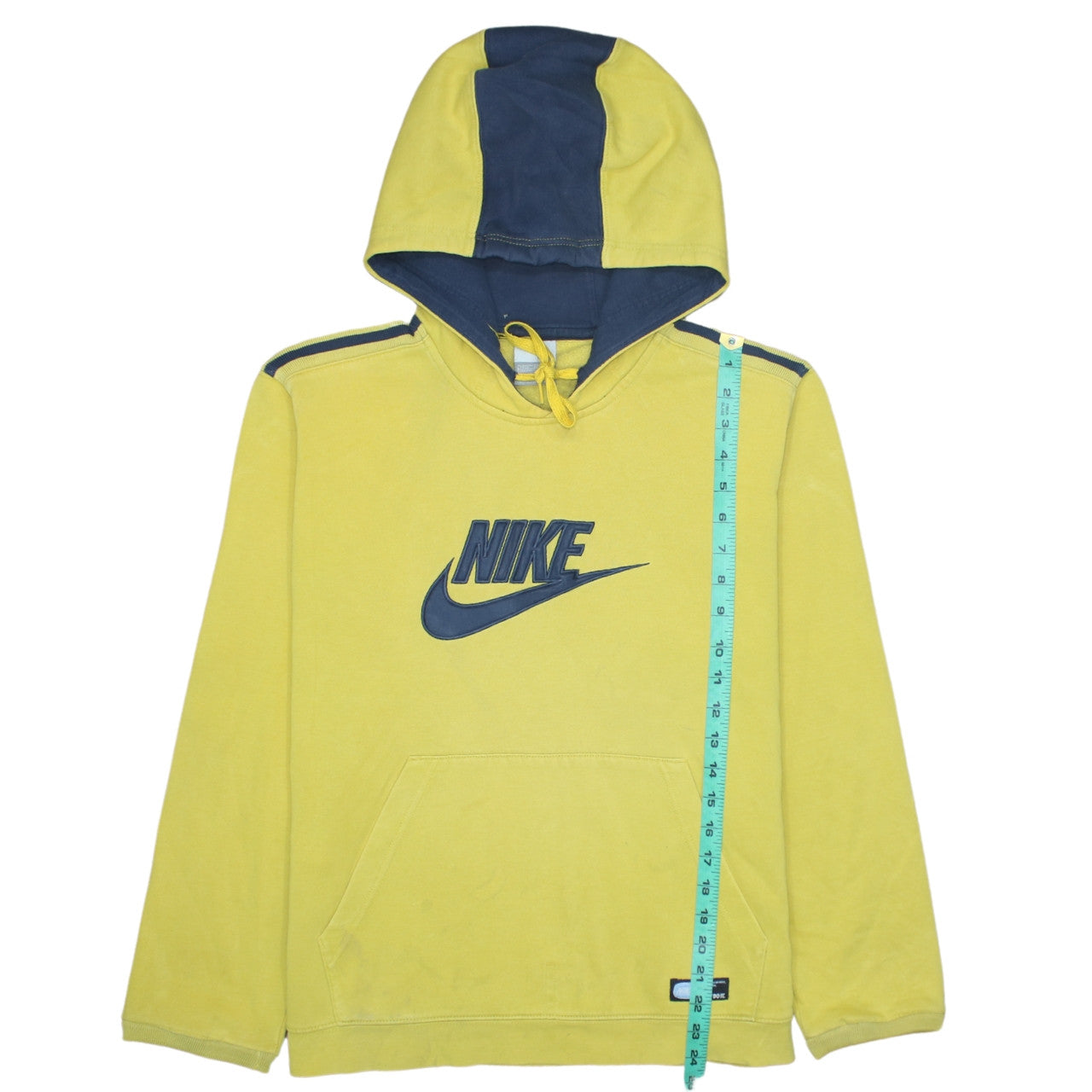 Nike Men's Yellow Pullover Hoodie S Logo Sports Fleece
