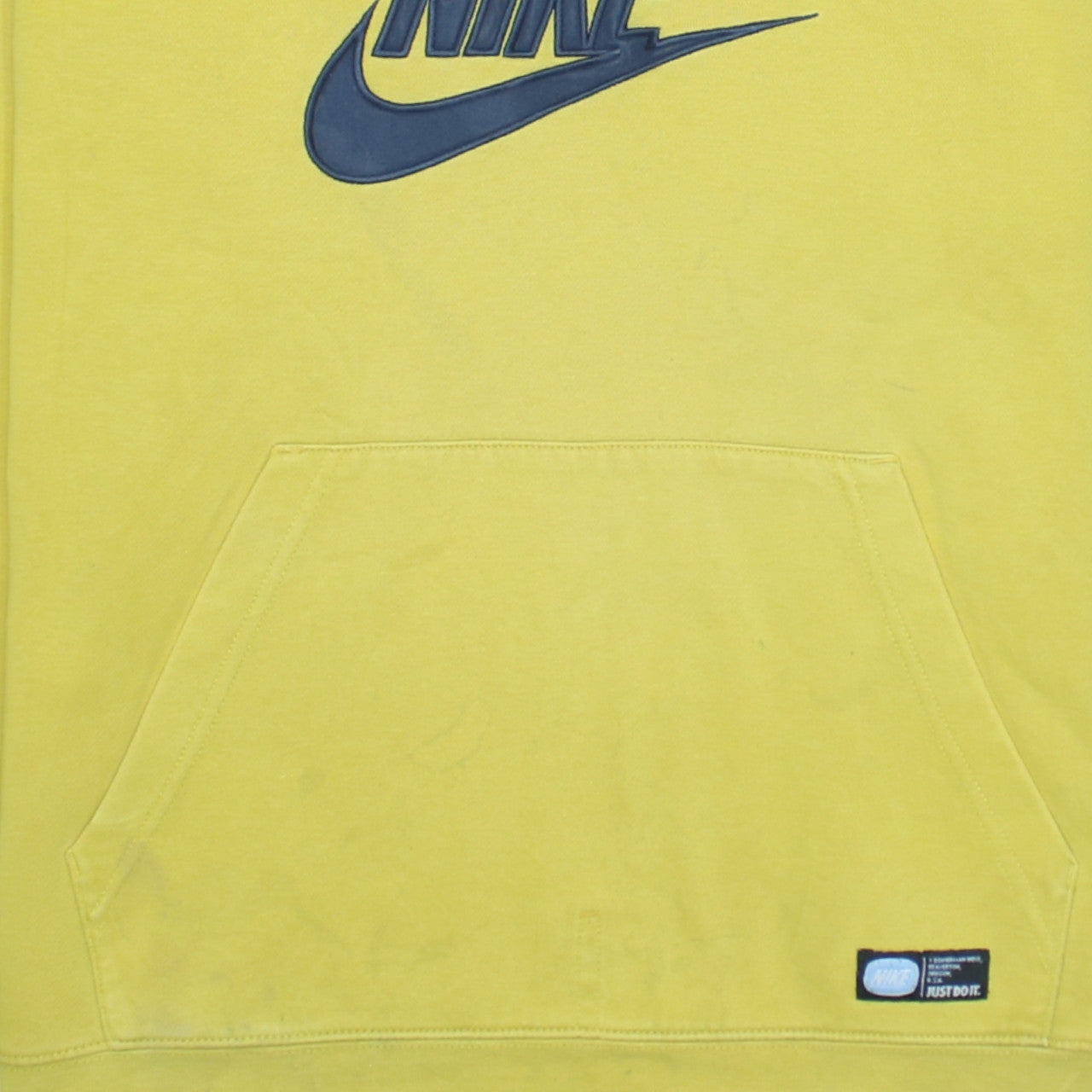 Nike Men's Yellow Pullover Hoodie S Logo Sports Fleece