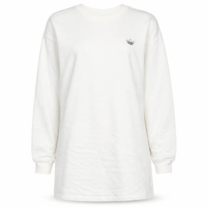 Adidas Women White XS Crew Neck Pullover Sweatshirt Long Sleeve Cotton