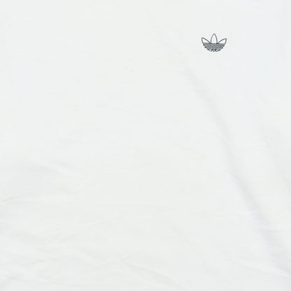 Adidas Women White XS Crew Neck Pullover Sweatshirt Long Sleeve Cotton