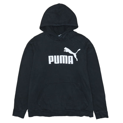 Puma Womens Black Pullover Hoodie Sweatshirt Size L Logo Print