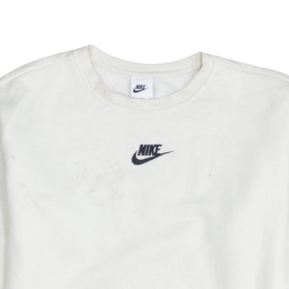 Nike Boys White Pullover Crew Neck Fleece Sweatshirt XL