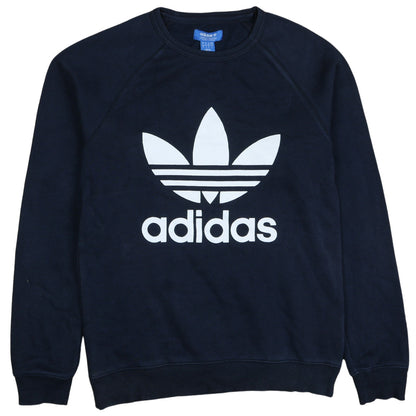 Adidas Mens Blue Crew Neck Pullover Sweatshirt Size S