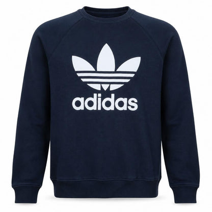 Adidas Mens Blue Crew Neck Pullover Sweatshirt Size S
