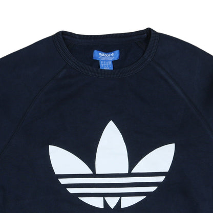 Adidas Mens Blue Crew Neck Pullover Sweatshirt Size S
