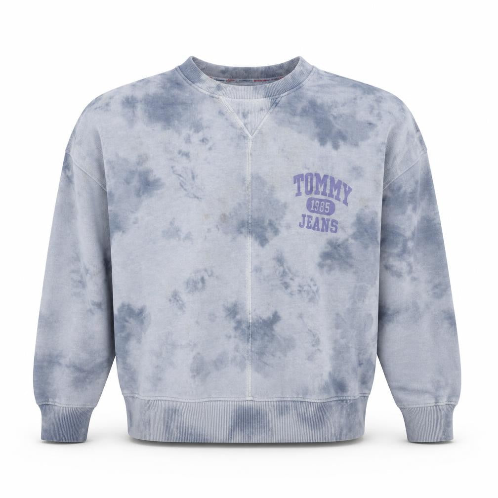 Tommy Jeans Men's Blue Tie Dye Pullover Sweatshirt Size S