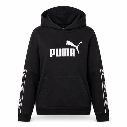 Puma Womens Black Small Pullover Hoodie with Logo Detail