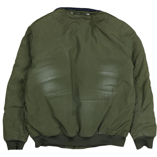 Tommy Jeans Men's Green XL Bomber Jacket Cotton Blend Casual