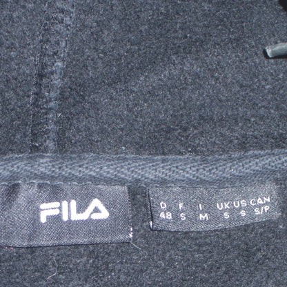 Fila Men's Black Pullover Hoodie Size S Regular Fit Logo Fleece Sweatshirt