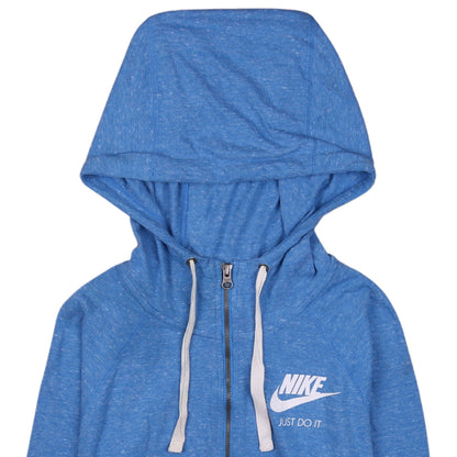 Nike Men's Blue Full Zip Hoodie M Just Do It Graphic Sweatshirt