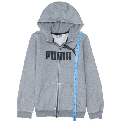Puma Boys Grey Full Zip Hoodie Size 13-14 Years Graphic Print Sportswear