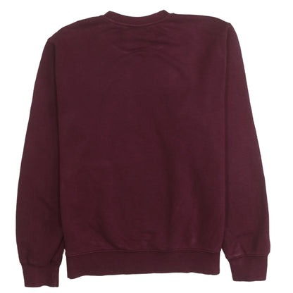Nike Men Red Crew Neck Long Sleeve Fleece Sweatshirt Size S