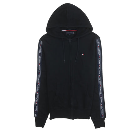 Tommy Hilfiger Men's Black Full Zip Hoodie Size M Logo Sleeve
