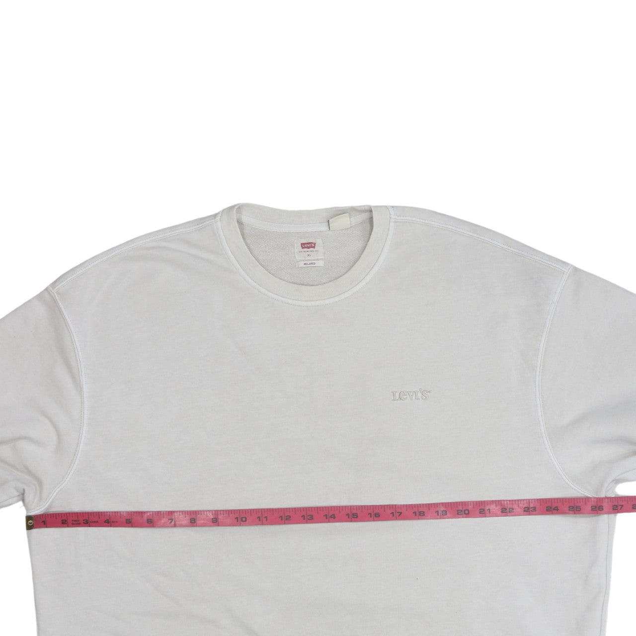 Levi's Men's White XL Relaxed Fit Crew Neck Cotton Sweatshirt