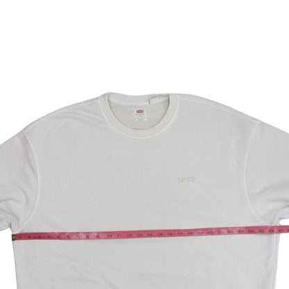 Levi's Men's White XL Relaxed Fit Crew Neck Cotton Sweatshirt