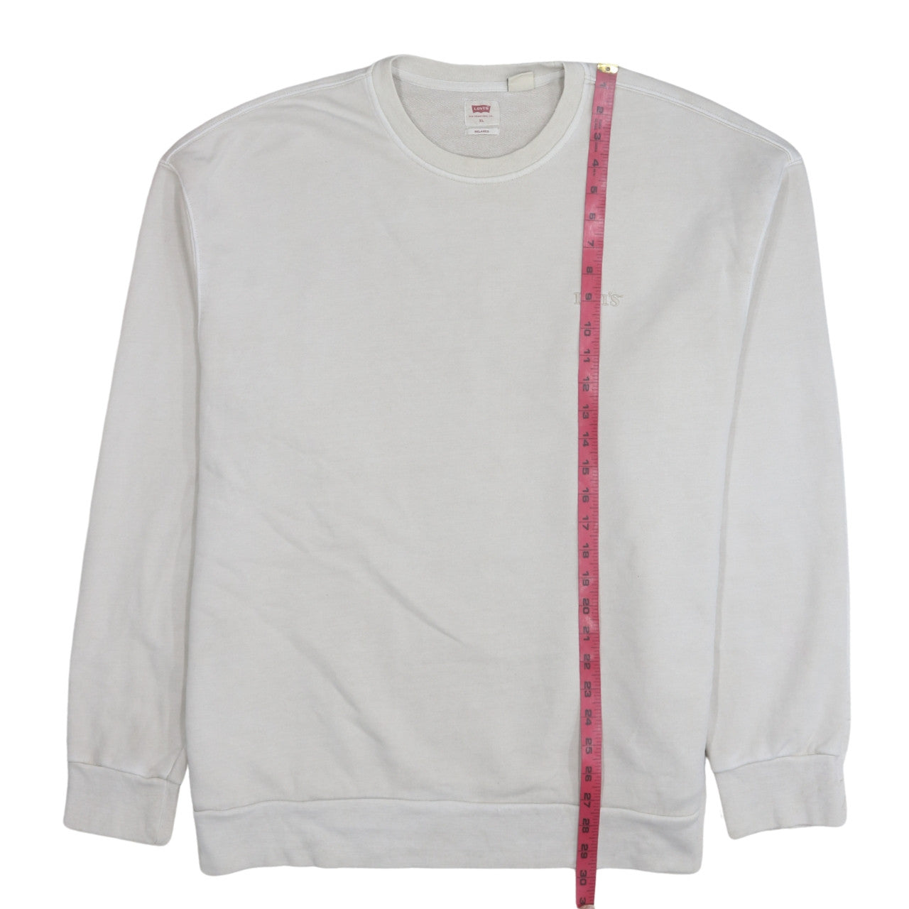Levi's Men's White XL Relaxed Fit Crew Neck Cotton Sweatshirt