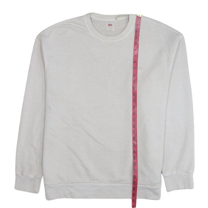 Levi's Men's White XL Relaxed Fit Crew Neck Cotton Sweatshirt