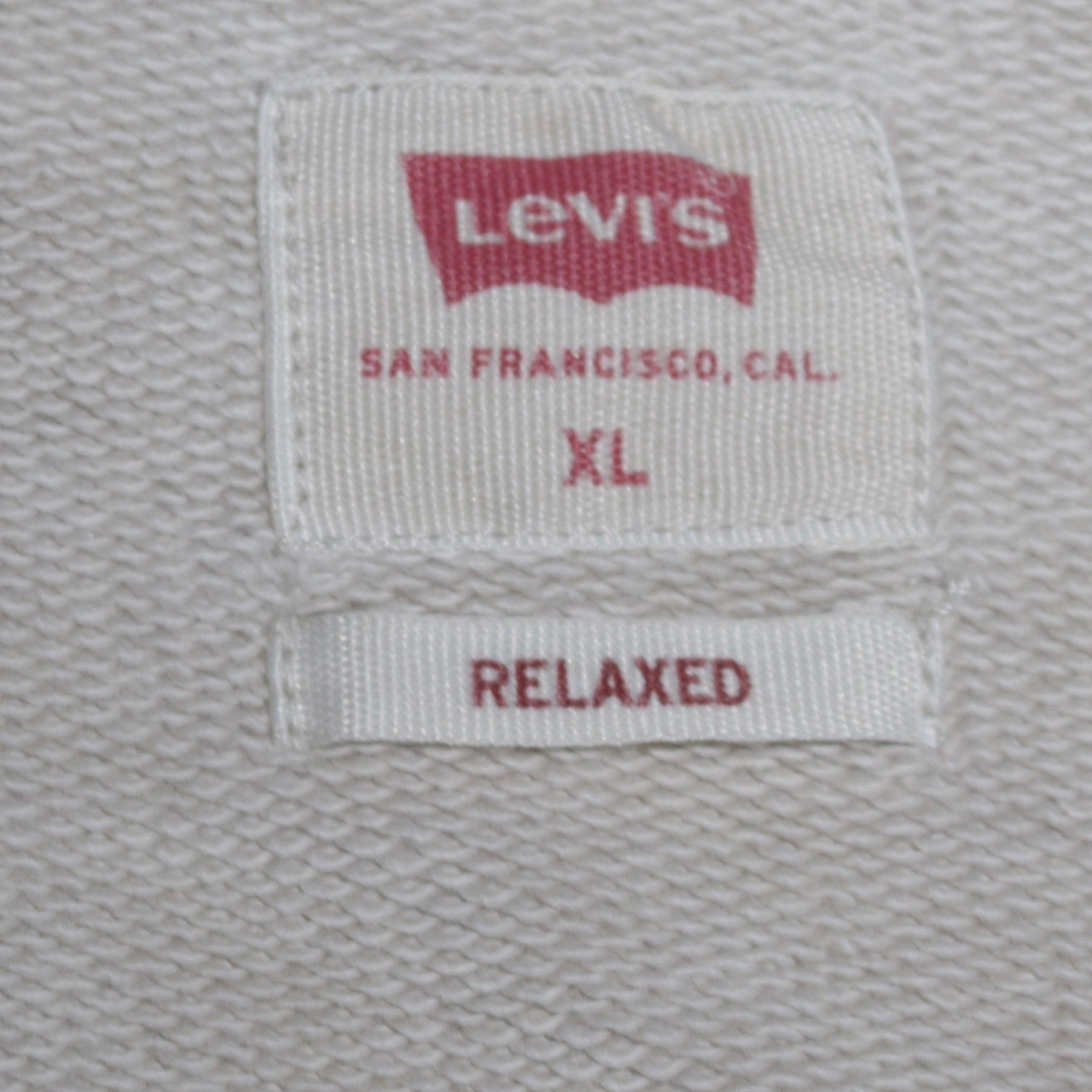 Levi's Men's White XL Relaxed Fit Crew Neck Cotton Sweatshirt