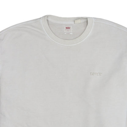 Levi's Men's White XL Relaxed Fit Crew Neck Cotton Sweatshirt