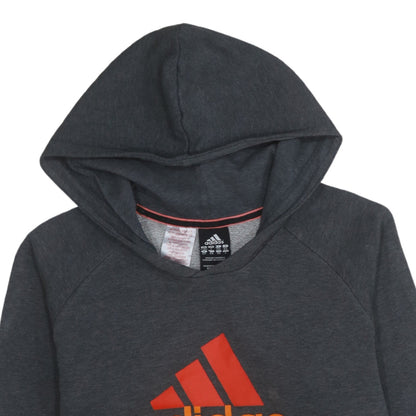 Adidas Boys Dark Grey Hoodie Size 14 Years Pullover Logo Hooded Sweatshirt