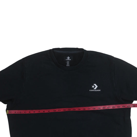 Converse Mens Black 2XL Crew Neck Pullover Sweatshirt
