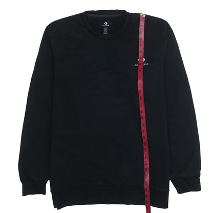 Converse Mens Black 2XL Crew Neck Pullover Sweatshirt