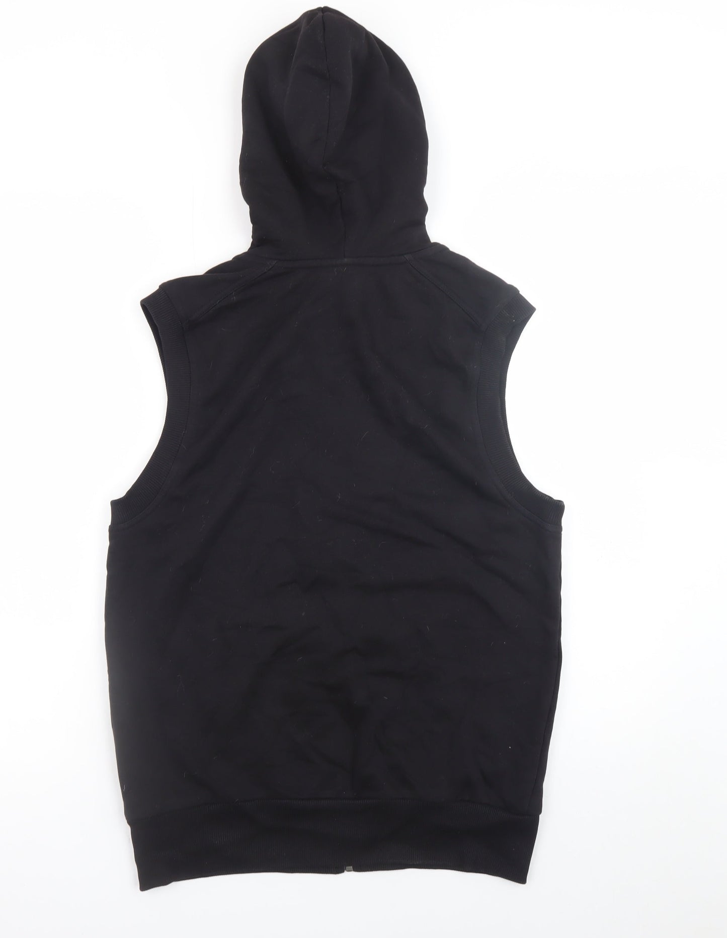 Divided Men’s Black Sleeveless Full Zip Hoodie Vest M