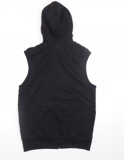 Divided Men’s Black Sleeveless Full Zip Hoodie Vest M