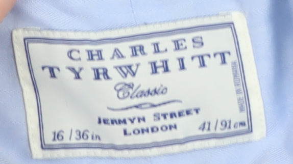 Charles Tyrwhitt Men’s Blue Classic Fit Long Sleeve Dress Shirt Size 16/36